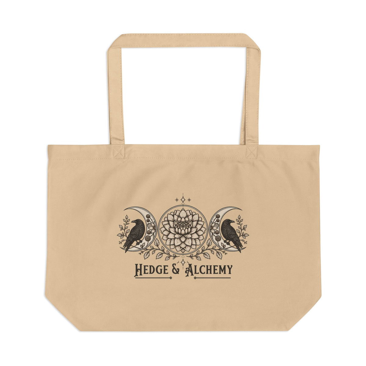 Hedge & Alchemy | Botanical Emblem Large Organic Cotton Tote Bag