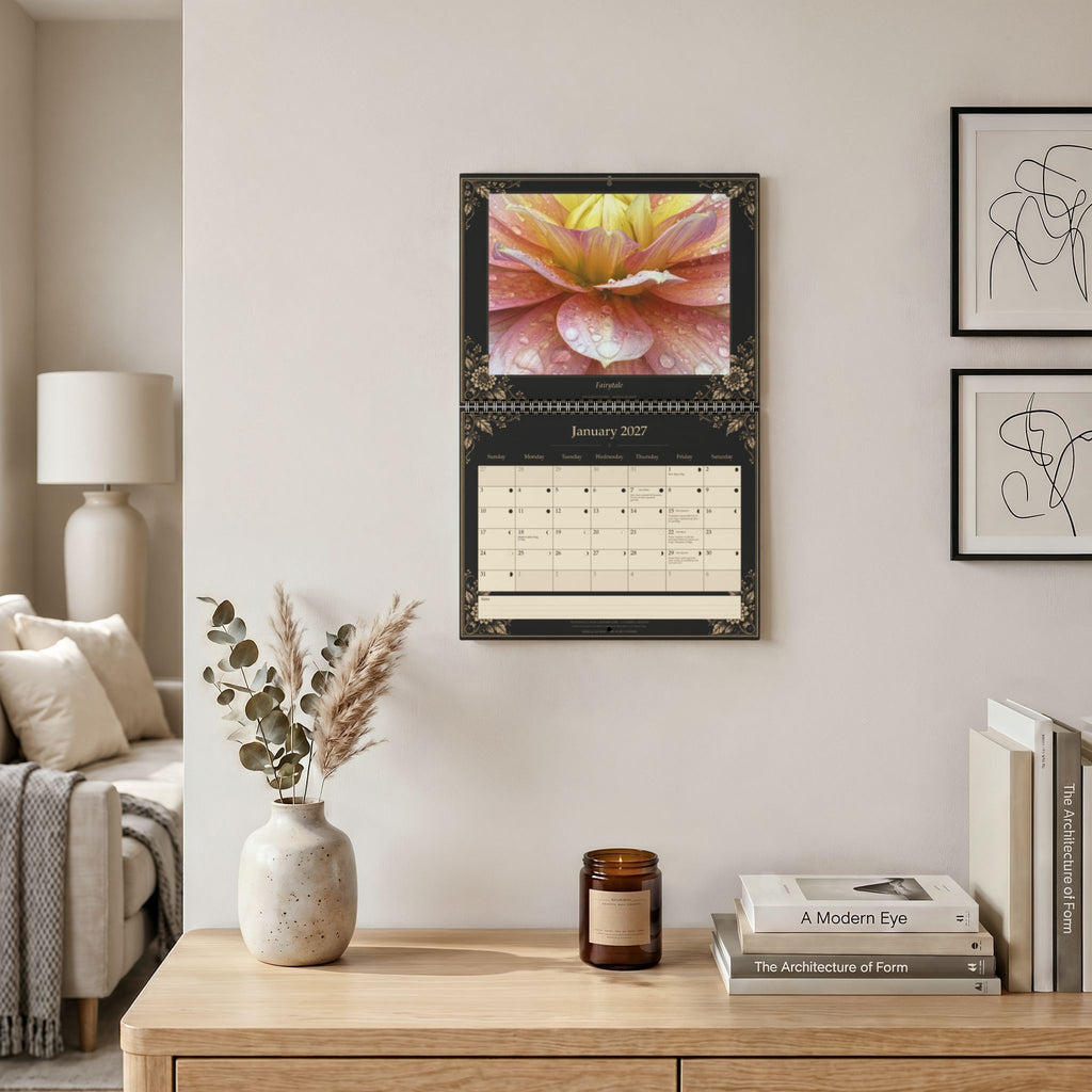 The Secret Universe | 2027 Dahlia Close Up & Lunar Gardening Wall Calendar