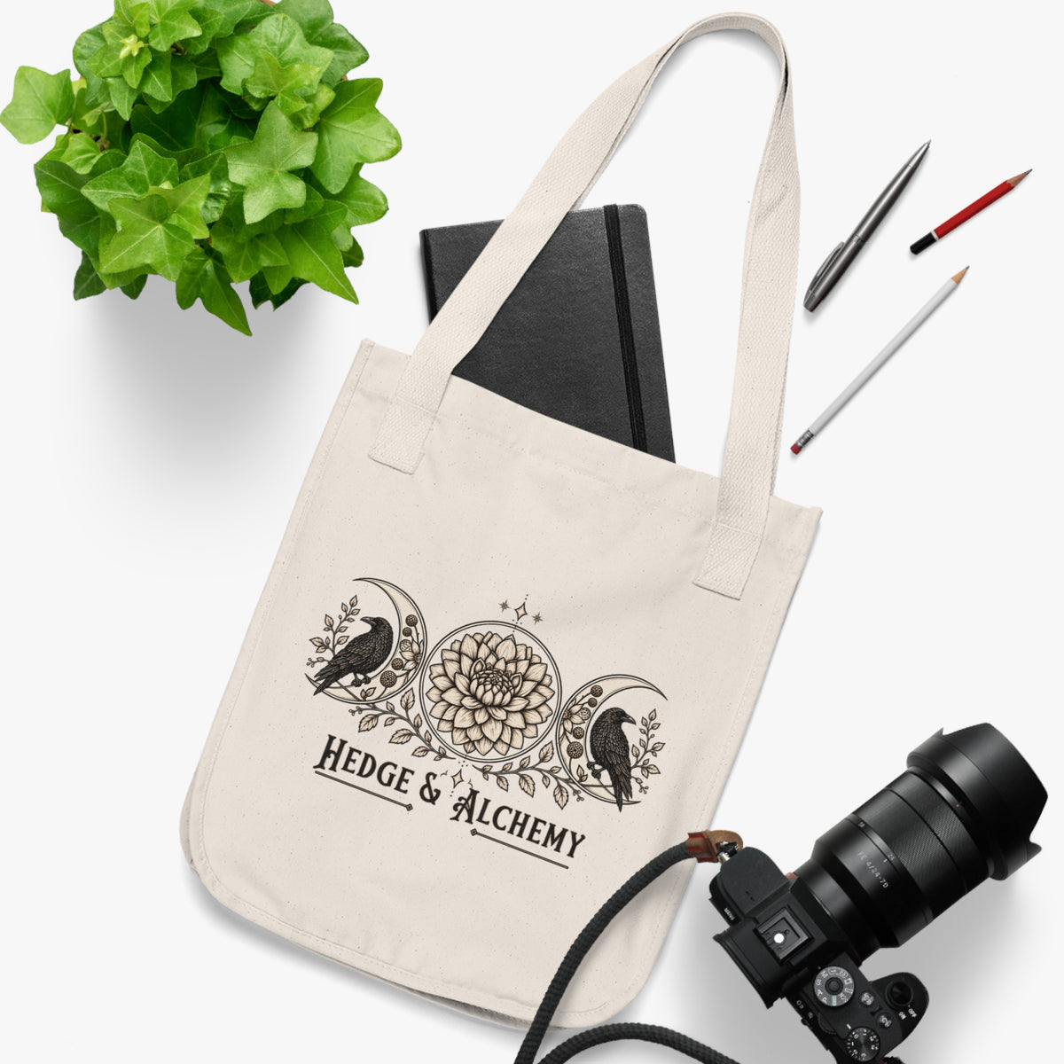 Hedge & Alchemy | Botanical Emblem Organic Cotton Tote Bag