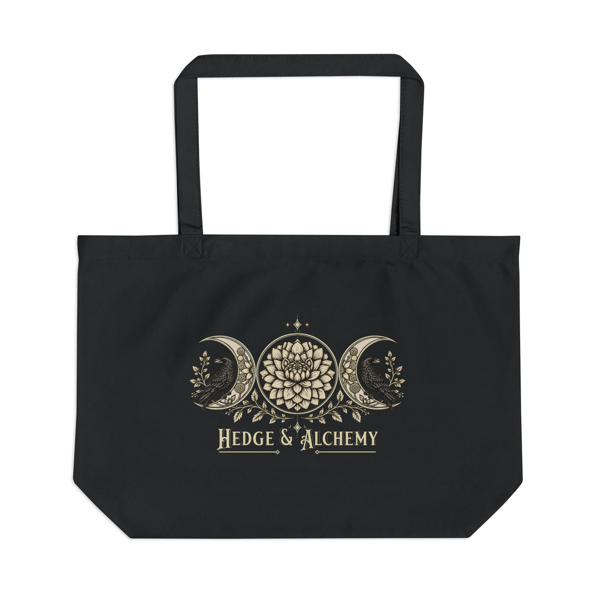 Hedge & Alchemy | Botanical Emblem Large Organic Cotton Tote Bag