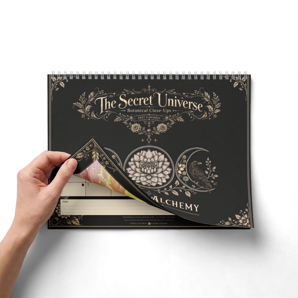 The Secret Universe | 2027 Dahlia Close Up & Lunar Gardening Wall Calendar