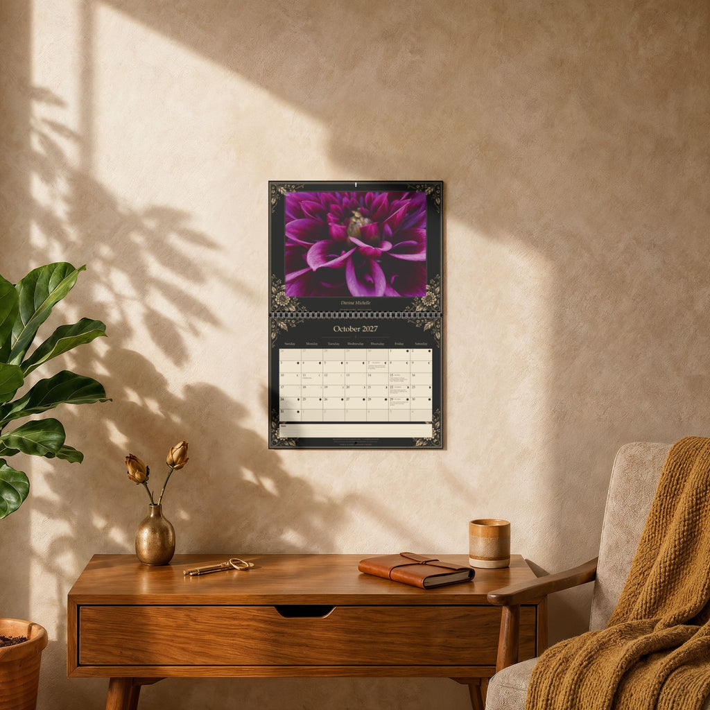 The Secret Universe | 2027 Dahlia Close Up & Lunar Gardening Wall Calendar