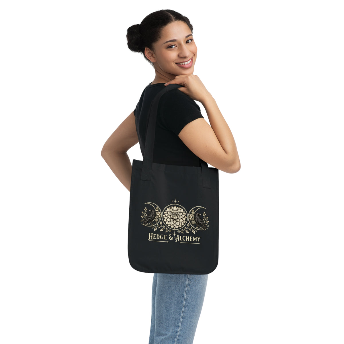 Hedge & Alchemy | Botanical Emblem Organic Cotton Tote Bag
